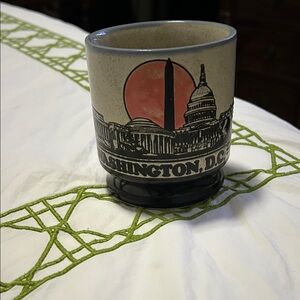 Silberne Vintage Collectible Washington D.C. Ceramic Mug